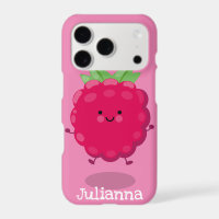 Cute happy raspberry cartoon illustration