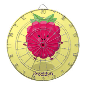 Cute happy raspberry cartoon illustration dartboard
