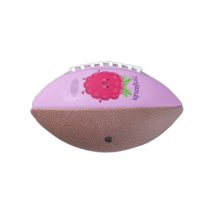 Cute happy raspberry cartoon illustration football