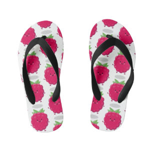 Cute happy raspberry cartoon illustration kid's thongs