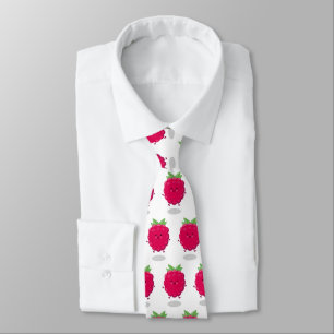 Cute happy raspberry cartoon illustration tie