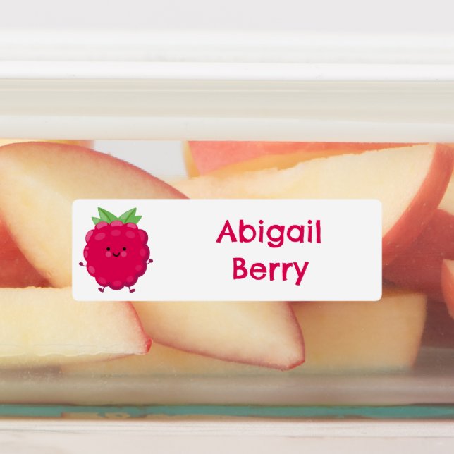 Cute happy raspberry cartoon personalised  (Affixed)