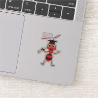 Cute happy red ant cartoon