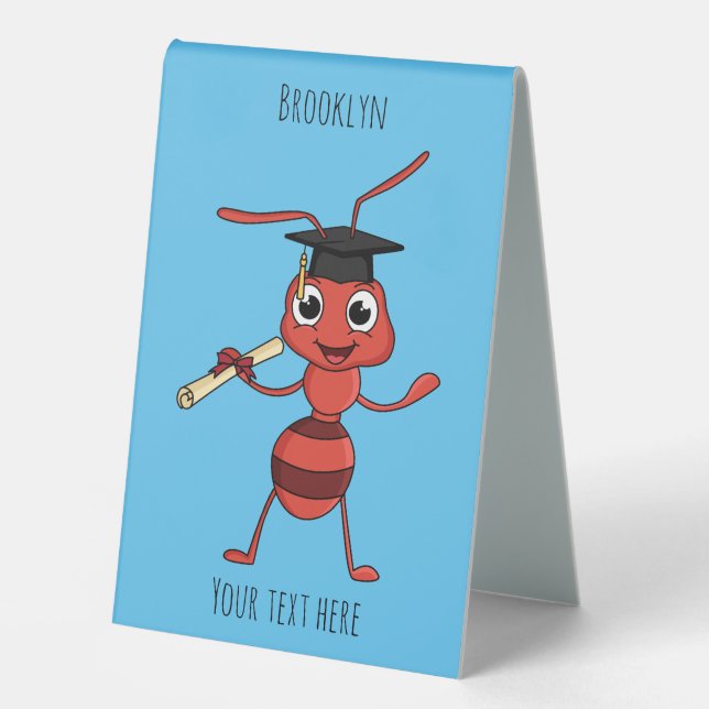 Cute happy red ant cartoon  (Front)