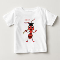 Cute happy red ant cartoon 