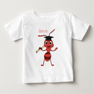 Cute happy red ant cartoon  baby T-Shirt
