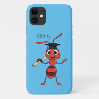 Cute happy red ant cartoon