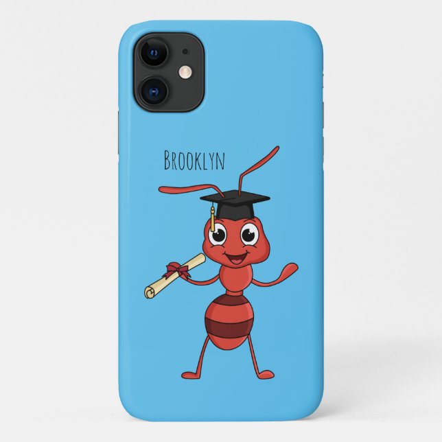 Cute happy red ant cartoon Case-Mate iPhone case (Back)