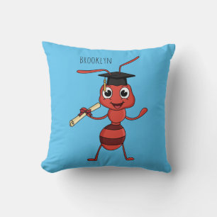 Cute happy red ant cartoon cushion