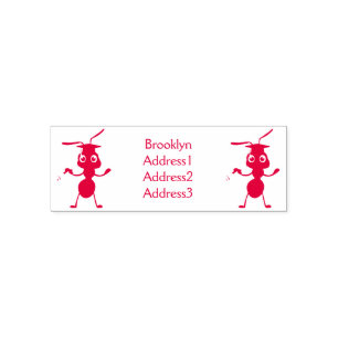 Cute happy red ant cartoon self-inking stamp