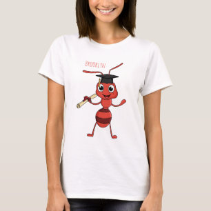 Cute happy red ant cartoon T-Shirt