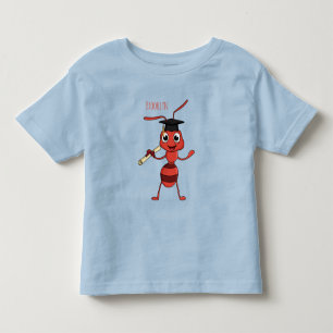 Cute happy red ant cartoon toddler T-Shirt