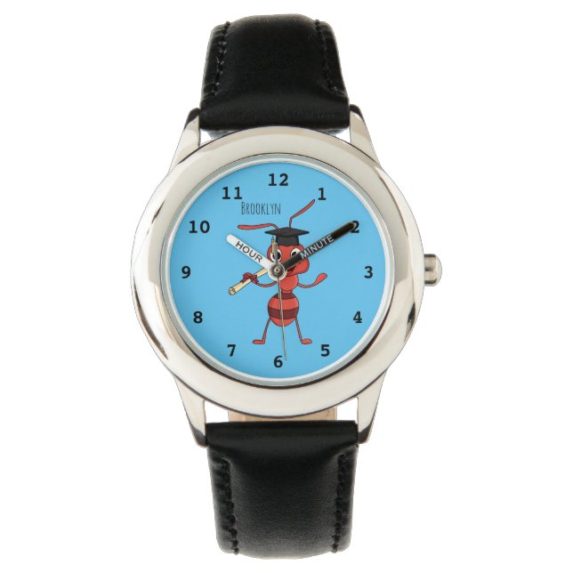Cute happy red ant cartoon watch (Front)