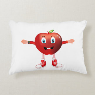 Cute Happy Red Apple Cartoon Blanket for Kids Decorative Cushion