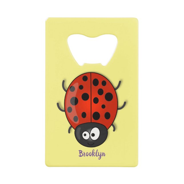 Cute happy red ladybug cartoon illustration (Front)