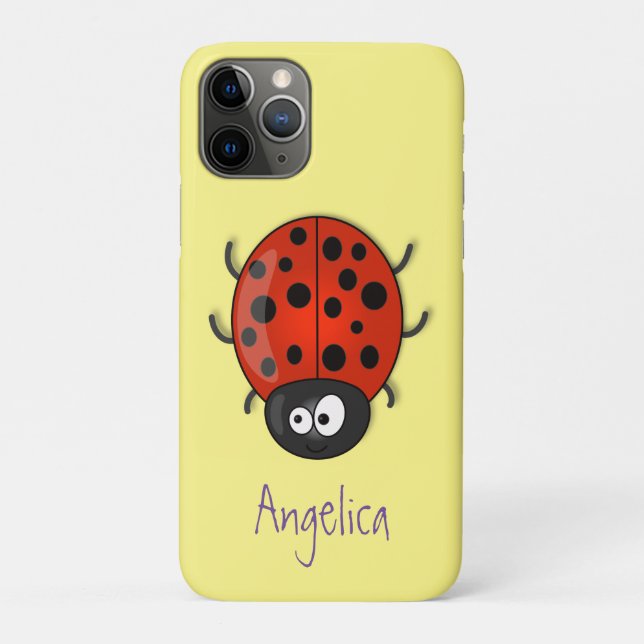 Cute happy red ladybug cartoon illustration Case-Mate iPhone case (Back)