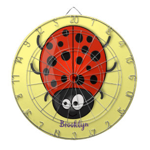 Cute happy red ladybug cartoon illustration dartboard