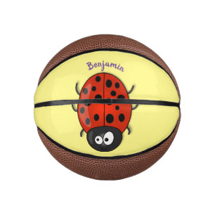 Cute happy red ladybug cartoon illustration mini basketball