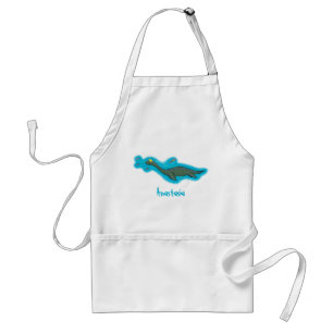 Cute, happy sea monster plesiosaur cartoon standard apron