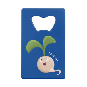 Cute happy seed sprout cartoon illustration