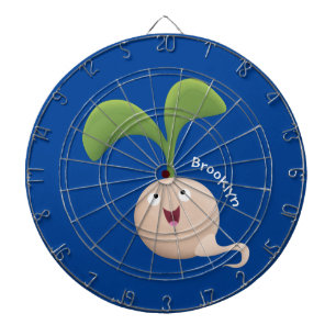 Cute happy seed sprout cartoon illustration dartboard