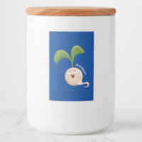 Cute happy seed sprout cartoon illustration