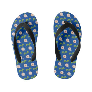 Cute happy seed sprout cartoon illustration kid's thongs