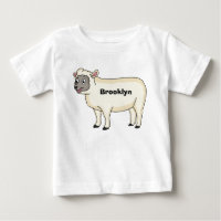 Cute happy sheep cartoon illustration 