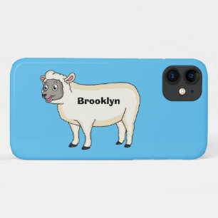 Cute happy sheep cartoon illustration  iPhone 11 case