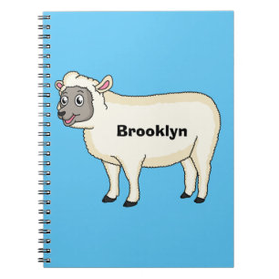 Cute happy sheep cartoon illustration notebook
