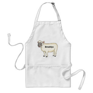Cute happy sheep cartoon illustration  standard apron