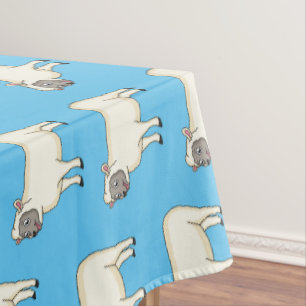 Cute happy sheep cartoon illustration  tablecloth