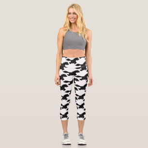 Cute happy Shetland pony cartoon illustration Capri Leggings