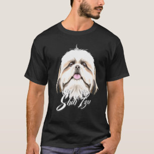 Cute Happy Shih Tzu Dog Face T-Shirt