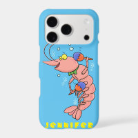 Cute happy shrimp, prawn cartoon