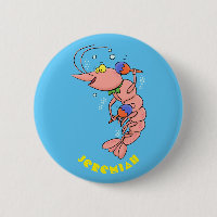 Cute happy shrimp, prawn cartoon