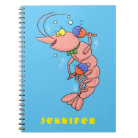 Cute happy shrimp, prawn cartoon