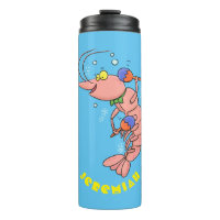 Cute happy shrimp, prawn cartoon