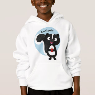 Cute happy skunk cartoon illustration