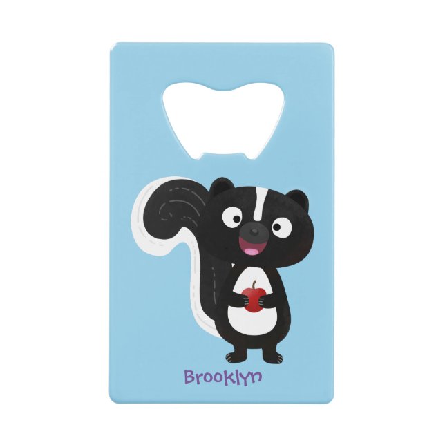 Cute happy skunk cartoon illustration (Front)