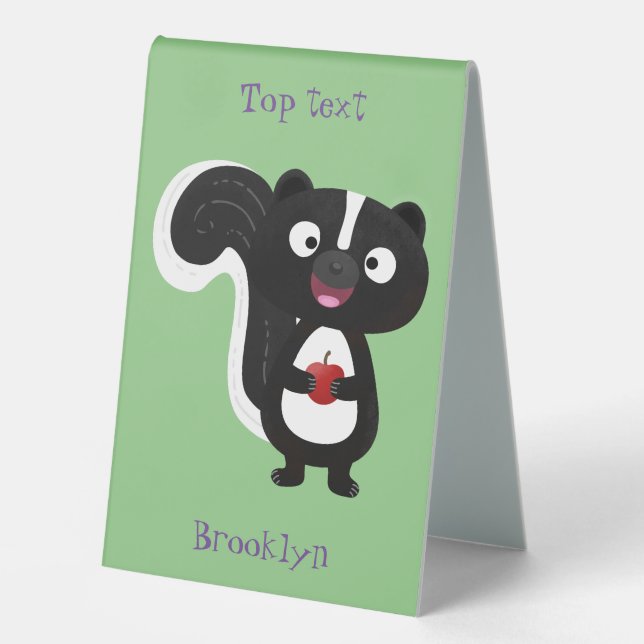 Cute happy skunk cartoon illustration (Front)