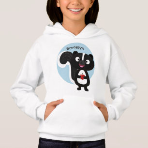 Cute happy skunk cartoon illustration