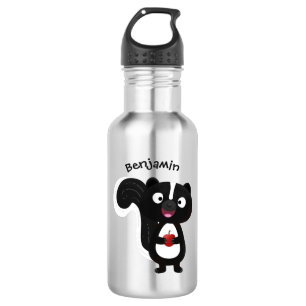 Cute happy skunk cartoon illustration 532 ml water bottle