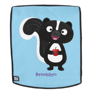 Cute happy skunk cartoon illustration backpack