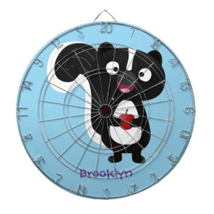 Cute happy skunk cartoon illustration dartboard