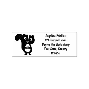 Cute happy skunk cartoon illustration rubber stamp
