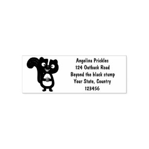 Cute happy skunk cartoon illustration self-inking stamp