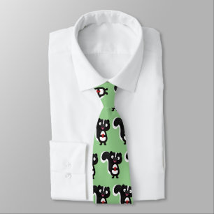 Cute happy skunk cartoon illustration tie