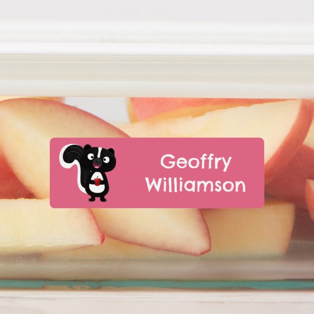 Cute happy skunk cartoon personalised  (Affixed)