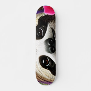 Cute Happy Sloth With Flowers Skateboard